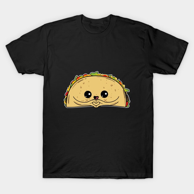 Cute Taco Heart Kids T Shirt -Mexico Food -Foodie Humor Gift T-Shirt by CheesyB